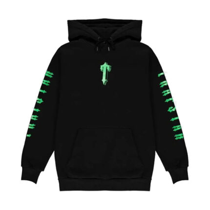 Felpa con cappuccio Trapstar nera e verde