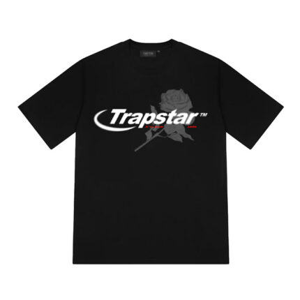 Maglietta nera Trapstar Hyperdrive in rosa